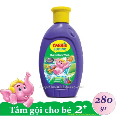 CARRIE JUNIOR-Tắm gội toàn thân cho bé hương Grapeberry ( Nho + Dâu ) 280 gr