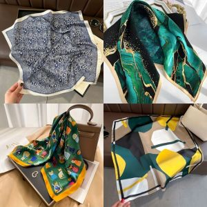MARINI 70×70cm Women Silk Scarf Small Satin Square Female Hijab Bandana Fashionable Streamer Hair Neck Tie Scarf