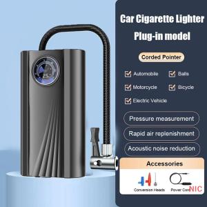 NIC ที่สูบลมยางรถยนต์ขนาดเล็ก12V มีความแม่นยำสูงปั๊มสูบลมอิเล็กทรอนิกส์แบบสูบลมได้อย่างรวดเร็วสำหรับรถจักรยานยนต์รถยนต์จักรยาน