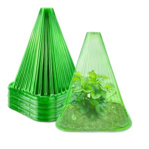 LoviRa 10Pcs Plastic Plant Covers Weather-Proof Plant Hats Protection Outdoor Garden Supplies Seedling Prot