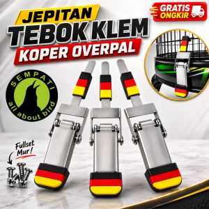 SEMPATI Klem Tebok Sangkar Burung Jepitan Overpal Plat Karet Clamp Klem Koper Sangkar Kandang Burung Lovebird Murai Pleci Branjangan Anis Motif Jerman Aksesoris Sangkar Premium By Sempati
