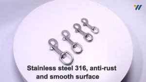 5 Pieces Stainless Steel Diving Swivel Bolt Snap Hook Clip 65mm 72mm 82mm 91mm Stainless Steel Oval Swivel Spring Snap Hook For Diving