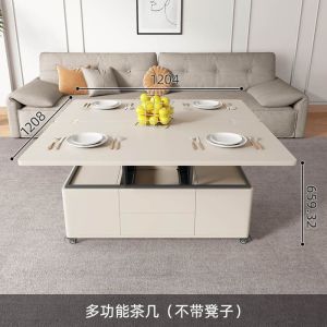 Multifunctional Foldable Coffee Table with Wheels Hoisting Dining Table with Storage Household Retractable Living Room Simple Storage Table Office Desk