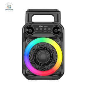Wireless Portable Bluetooth Karaoke Speaker with Colorful RGB Lights and Microphone for Parties