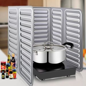 Oil Baffle Aluminum Stove Splatter Rv Stove Cover Splatter Screen Household Tools Oil-proof Plates Non Stick Oil Guard Aluminum Foil Wall