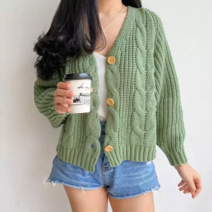 cable cardigan rajut knit wanita tebal oversize lengan panjang terbaru 2024 kekinian korean style