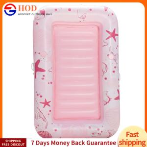 【Outdoor】PVC Inflatable Tanning Water Lounge Chair Dual-Use Large Folding Float Row Thicken Foldable Pool Lounger Bed Swimming Pool Accessories