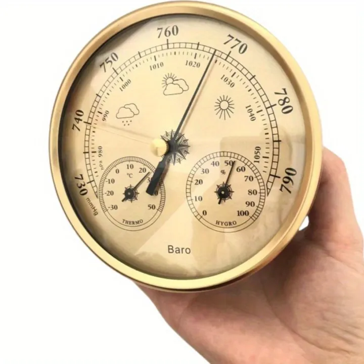 QUFUL 3 in 1 Barometer Thermometer Hygrometer Large Display Wall ...