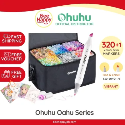 Ohuhu Oahu 320 Colors Dual Tips Alcohol Art Markers Fine & Chisel Y30-80405-16