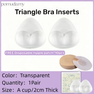 Triangle Bra Inserts 2cm Thick Push Up Thickened Waterproof Silicone Bra Pads Bikini Inserts