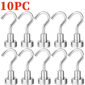 10pcs Heavy Duty Magnetic Hook for Refrigerator / Neodymium Hanging Hanger / Multipurpose Storage Hooks
