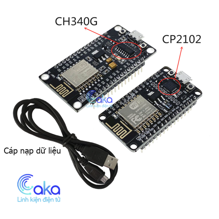 Module Kit RF thu phát Wifi ESP8266 NodeMCU Lua CP2102, CH340 V3 tùy ...