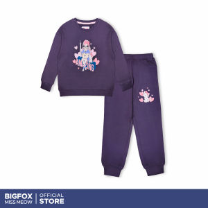 [Bộ nỉ BG dài tay 01 311] Bộ bé gái BIGFOX - MISS MEOW thu đông size đại bộ dài tay cho bé in cô gái amazing phong cách Hàn Quốc 34567891011 tuổi