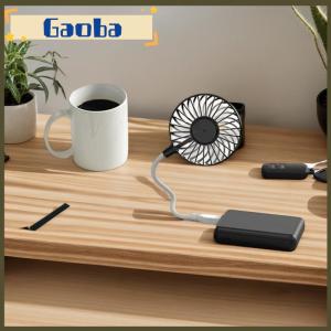 gaoba 1 Piece Silent Cooling Power Bank Wireless Mini Play Plug Fans Summer Long USB Rechargeable Handheld Fan