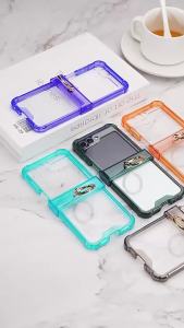 เหมาะสำหรับ Samsung zflip7 เคสศัพท์ FLIP7FE กระเป๋าใสป้องกันหน้าจอแบบพับได้ที่มีความโปร่งใสเต็มที่ ให้ความรู้สึกหรูหราสำหรับฤดูร้อน