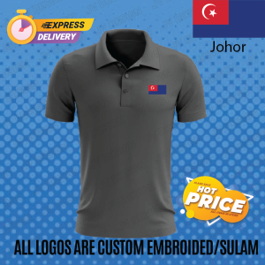🔥PROMOSI HEBAT🔥 [SULAM]NEW DESIGN JOHOR FLAG LOGO  POLO EMBROIDERY BAJU LELAKI PEREMPUAN POLO TEE!! 100% COTTON
