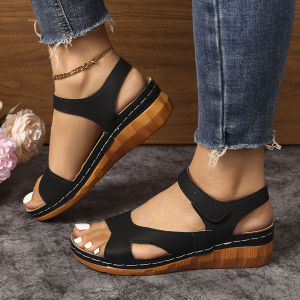 [Free Shipping] WomenS Shoes 2026 New WomenS Wedge Sandals With Open Toe And Thick Soles Summer Plus-Size WomenS Shoes