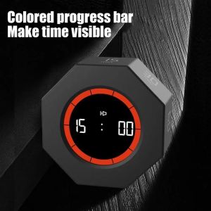 VGLPOP USB Rechargeable Automatic Rotating Timer LED Screen Gravity Sensor Digital Reverse Countdown Clock Preset Times Loud Alarm Multi-Hexagon Cube Timer Kitchen Work