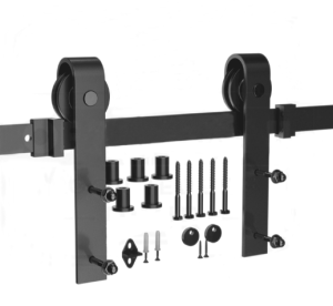Sliding Door Track Kit Antique Style Barn Door Hardware | Carbon Steel Complete Set 4.9/6/8 FT | For Wardrobe & Kitchen