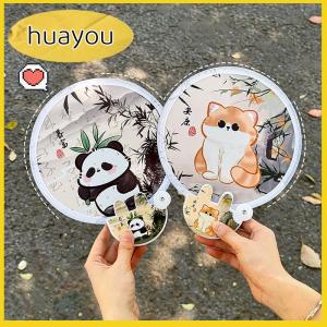 huayou Phim Hoạt Hình Di Động Gấp Fan Hâm Mộ Kawaii Sáng Tạo Có Thể Gập Lại Fan Hâm Mộ Mùa Hè Mát Mẻ Tay Bay Đĩa Túi Vải Fan Quà Tặng Cho Trẻ Em