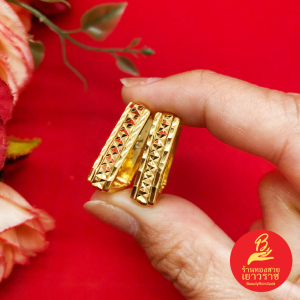 ต่างหูห่วงทอง ลายแฟชั่น ชุบทอง ทองสวย ดีไซส์สวย ใส่ได้ทุกโอกาส ใส่อาบน้ำได้ รูปถ่ายจากสินจริง พร้อมส่ง