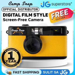 Camp Snap V105 Sunbeam Yellow Digital Film Style Screen Free Digital Camera Point & Shoot 8MP Sensor Rechargeable Battery 500 Max Shots per Single Charge Internal 4GB MicroSD Card Slot with Max 2000 Shots and LED Flash Controls for Photography