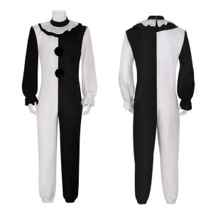 Phim Kinh Dị Terrifier trang phục chú hề Halloween chú hề xiếc Bộ quần áo liền hóa trang Đen Trắng Joker Onesie Bodysuit Lễ Hội Masquerade Trang Phục Cho Phụ Nữ Người Đàn Ông
