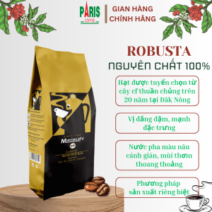 Cà phê hạt/bột nguyên chất - 100% Robusta - Đắng đậm mạnh đặc trưng (Pha phin/máy) [1kg]