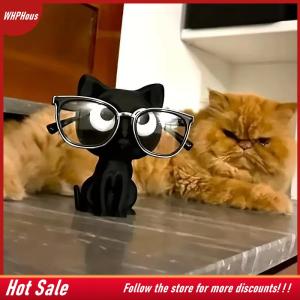 【COD】🔥🔥🔥 3D Printed Cat Glasses Holder Fashion Eyeglass Stand With Sitting Kitten Pose Adorable Desk Organizer For Home Office Room Decor