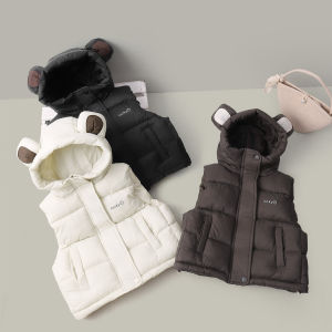 เสื้อคลุมผ้าฝ้าย กระเป๋า แจ็คเก็ต ไหล่กว้าง สีทึบ เด็กกลางและเด็กเล็ก เสรีภาพในการเคลื่อนไหว สะดวกสบาย