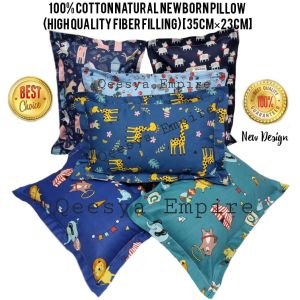 100% COTTON PREMIUM NATURAL NEWBORN-5 YEARS PILLOW (SUPER HIGH QUALITY MICROFIBER FILLING) [35CM×25CM]