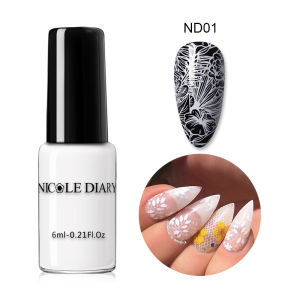 BORN PRETTY NICOLE DIARY Sơn Dập Móng Tay Nghệ Thuật 13 Màu Sơn Bóng In Màu Đen Trắng Vàng Bạc Thiết Kế Tự Làm Cho Tấm Dập