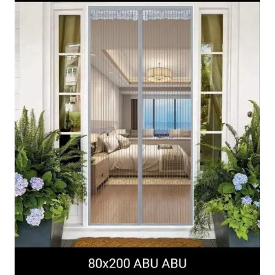 Tirai Pintu Model Magnet Anti Nyamuk Tebal Ukuran 100x210 Cm Murah