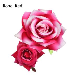CHUAN Girls Elegant Fashion Handmade Double Rose Hairpin Bridesmaid Hair Jewelry Bridal Flower Hair Clip Wedding Accessories
