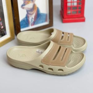 Giày dép crocs(Chính hãng)Dép lê nhựa phối da Cross Yukon sport màu kaki dành cho nam