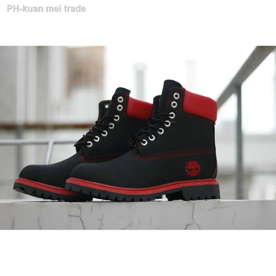 Red store timberland sneakers