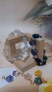 KRISTAL SG: Colourful Fluorite. 彩萤石/(独角兽/猫抓手链)猫抓滴溜