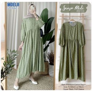 Midi Dress Jumbo Sanso Long Tunik Kekinian Modern Terbaru 2021