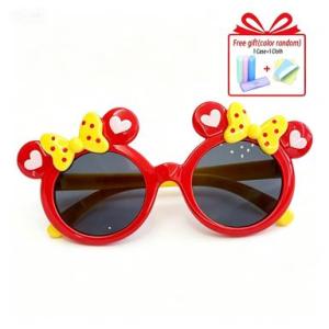 Childrens Boys and Girls Multi-color Sunglasses With Bow Tie Mickey Mouse Ear Decoration Glasses Protection Glasses