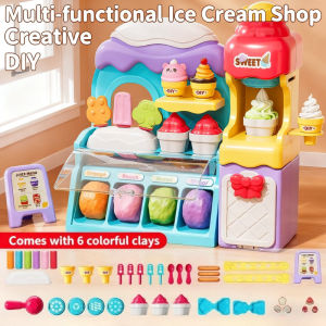 Kids Pretend Play Ice Cream Maker Pretend Play Colorful Clay DIY Ice Cream Machine Toy Mainan