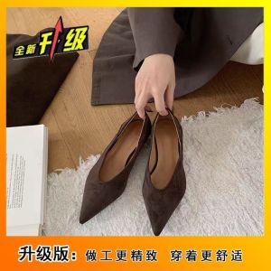 [Free Shipping] 2026 New Collection: Korean-Style Minimalist Retro Pointed-Toe Flats Elegant Shallow-Toe Design Versatile For Work And Everyday Wear Low-Heeled WomenS Shoes