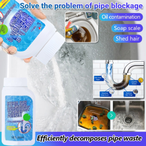 Super Strong Pipe Cleaning Agent Powerful Clog Remover Dissolves Grease/Hair/Oils Sewer Blocking Clean Deodorant Hair Filter