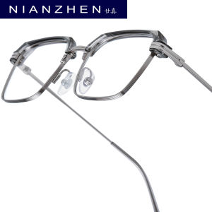 NIANZHEN TR90 Alloy Eyeglasses Frame Men 2025 Square Brand Design Glasses Ultralight-Weight Retro Eyewear Spectacles 6265