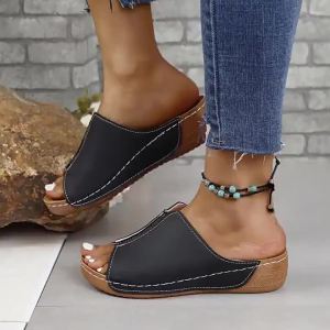 [Free Shipping] New Arrival: WomenS Wedge-Heeled Sandals Thick-Soled Casual Lightweight And Available In Large Sizes