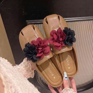 [Free Shipping] New Floral Style Closed-Toe Mules For Spring And Summer Slip-On Non-Slip Soft-Soled Sandals