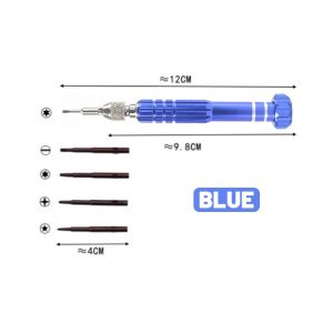 5 in 1 Mini Screwdriver Aluminum Alloy Precision Magnetic Screw driver Set for Watch Cell Mobile Phone DIY Mobile Repair Tools 5 in 1 Alloy Magnetic Disassemble Open Repair Screwdriver Tool Set for Cell Phones Eletronic Devices
