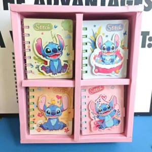 ZEEMIN Halloween Christmas Disney Stitch Mini Notebook Cute Cartoon Anime Stitch Kawaii Cashbook Student Learning Supplies Office Supplies Holiday Gifts