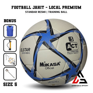 Bola Sepak Size 5 Sepak Bola MIKASA ELSTAR Jahit Mesin Lokal Premium PU Empuk
