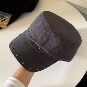 LANDIS Cotton Rivet Peaked Cap Spice Girls Y2k Equestrian Hat Casual Fashion Retro Baseball Cap Ladies