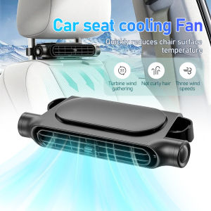 Portable Car Seat Fan 3 Speeds Adjustable Car Interior Rear Headrest Fan Cooler with USB Cable Generic for SUV RV